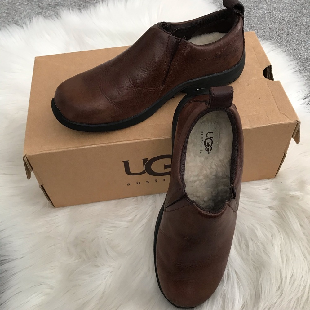 UGG Australia Brown Leather slip on